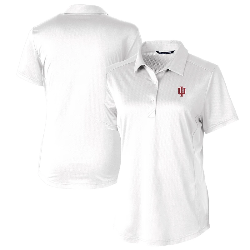 Women's Cutter & Buck White Indiana Hoosiers Prospect Textured Stretch Polo