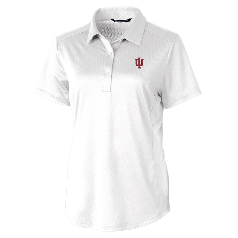 Polo extensible texturé Cutter & Buck blanc Indiana Hoosiers Prospect pour femme