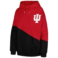 Sweat à capuche pour femme Gameday Couture Crimson/Black Indiana Hoosiers Matchmaker Diagonal Cowl