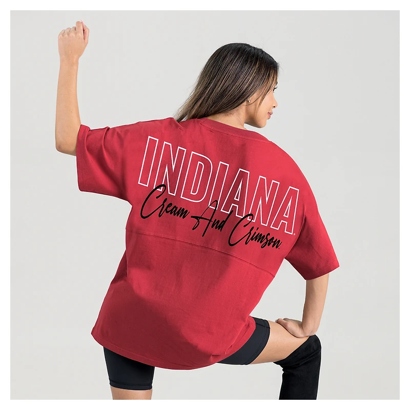 Women's Gameday Couture Crimson Indiana Hoosiers Oversized Back at Ya T-Shirt