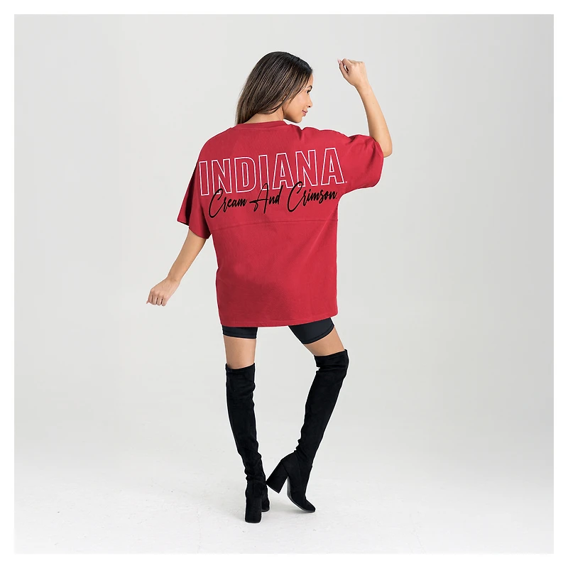 Women's Gameday Couture Crimson Indiana Hoosiers Oversized Back at Ya T-Shirt