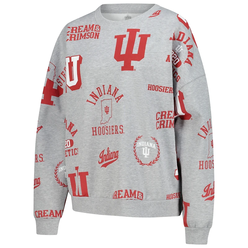 Sweat-shirt polaire gris chiné Gameday Couture pour femme, motif Indiana Hoosiers Always On Repeat
