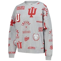 Sweat-shirt polaire gris chiné Gameday Couture pour femme, motif Indiana Hoosiers Always On Repeat