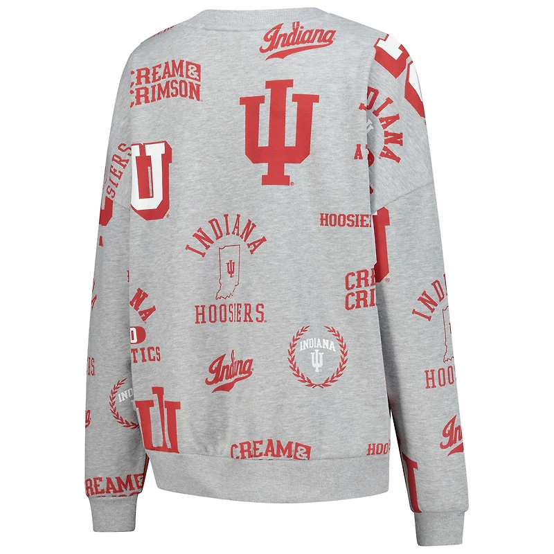 Sweat-shirt polaire gris chiné Gameday Couture pour femme, motif Indiana Hoosiers Always On Repeat