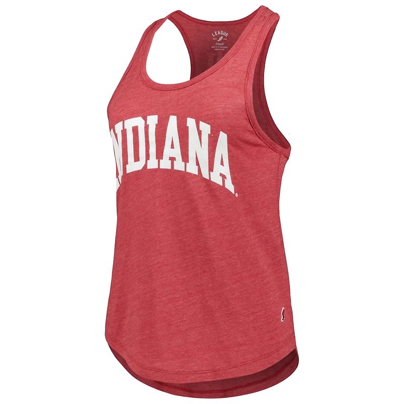 Women's League Collegiate Wear Heather Crimson Indiana Hoosiers Two-Hit Intramural Tri-Blend Scoop Neck Racerback Tank Top