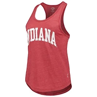 Women's League Collegiate Wear Heather Crimson Indiana Hoosiers Two-Hit Intramural Tri-Blend Scoop Neck Racerback Tank Top