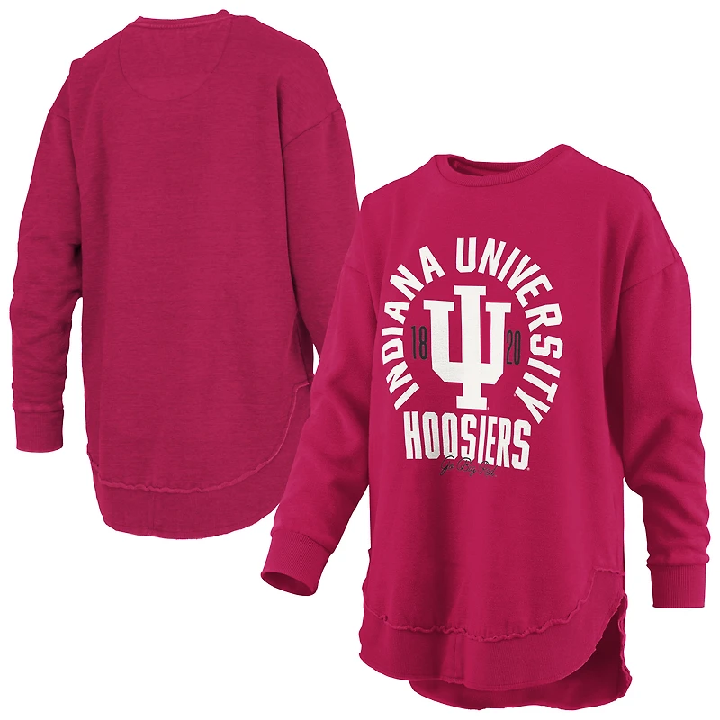 T-shirt à manches longues pour femmes Pressbox Crimson Indiana Hoosiers Blitz