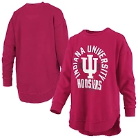 T-shirt à manches longues pour femmes Pressbox Crimson Indiana Hoosiers Blitz