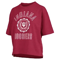Women's Pressbox Crimson Indiana Hoosiers Motley Crew Bishop Waist Length Oversized Slub T-Shirt