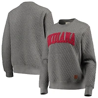 Sweat-shirt matelassé pour femme Pressbox Heather Charcoal Indiana Hoosiers Moose