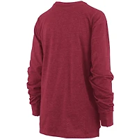 T-shirt à manches longues pour femmes Pressbox Heathered Crimson Indiana Hoosiers Two-Hit Canyon