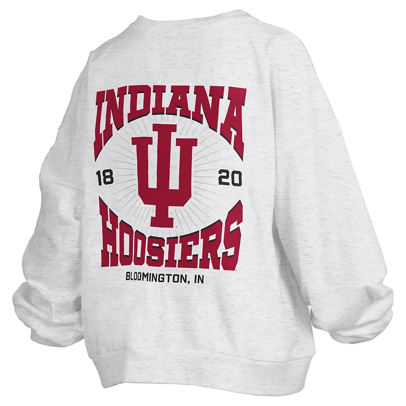 Sweat-shirt surdimensionné Janise Melange pour femme, longueur taille, style Indiana Hoosiers, motif avoine Pressbox