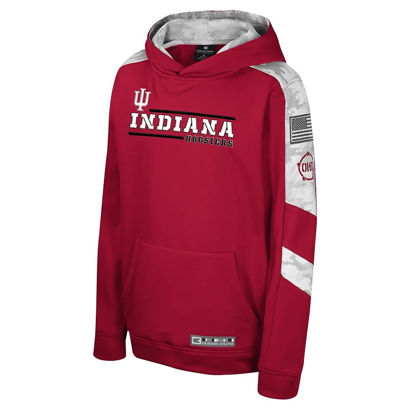 Sweat à capuche camouflage numérique Cyclone pour jeunes Colosseum Cardinal Indiana Hoosiers OHT