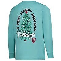 Youth  Light Green Indiana Hoosiers Merry Christmas Tree Long Sleeve T-Shirt