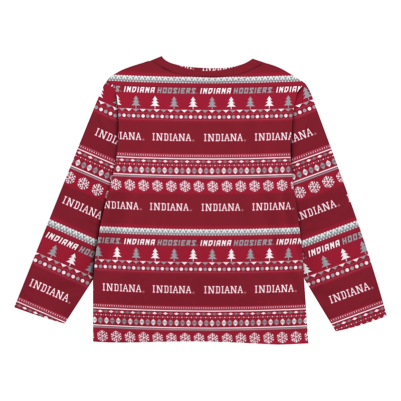 Youth Outerstuff Crimson Indiana Hoosiers Ugly Sweater Pajama Set