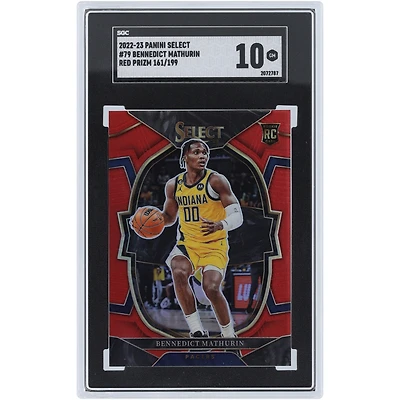 Bennedict Mathurin Indiana Pacers 2022-23 Panini Select Red Prizm #79 #161/199 SGC Authenticated 10 Rookie Card 