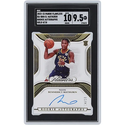 Bennedict Mathurin Indiana Pacers Autographed 2022-23 Panini Flawless Gold #RA-BNM #4/10 SGC Authenticated 9.5/10 Rookie Card 