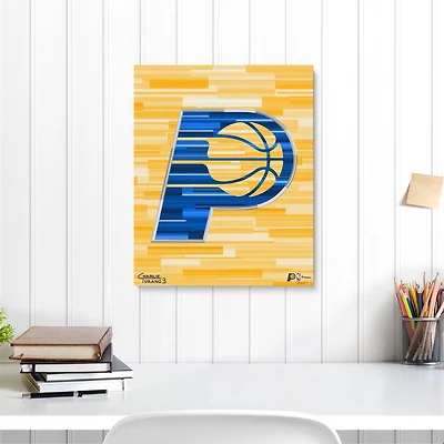 Impression giclée sur toile étirée 16" x 20" des Indiana Pacers - Art par Charlie Turano III