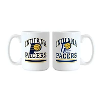 Ensemble de tasses Logo Brands Indiana Pacers 15 oz. Modèle actuel et rétro