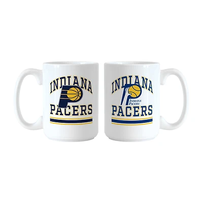 Ensemble de tasses Logo Brands Indiana Pacers 15 oz. Modèle actuel et rétro