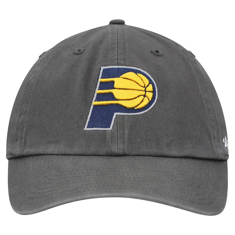 Men's '47 Charcoal Indiana Pacers Primary Logo Clean Up Adjustable Hat
