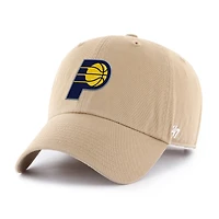 Men's '47 Khaki Indiana Pacers Primary Logo Clean Up Adjustable Hat