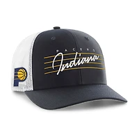 Casquette ajustable Downburst Trucker bleu marine 1947 pour homme des Indiana Pacers