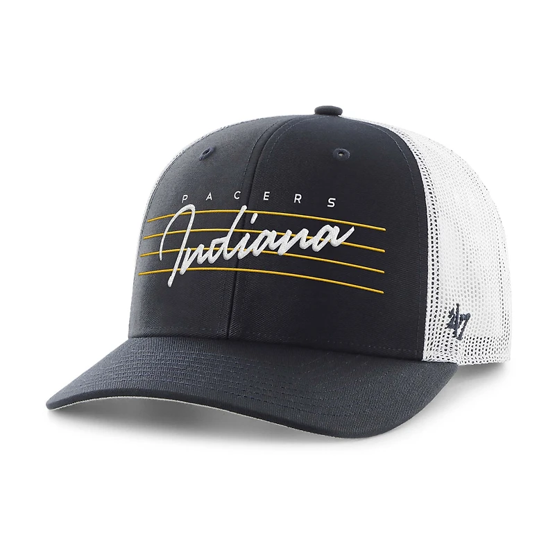 Casquette ajustable Downburst Trucker bleu marine 1947 pour homme des Indiana Pacers