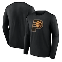 T-shirt noir à manches longues pour homme des Indiana Pacers Hardwood