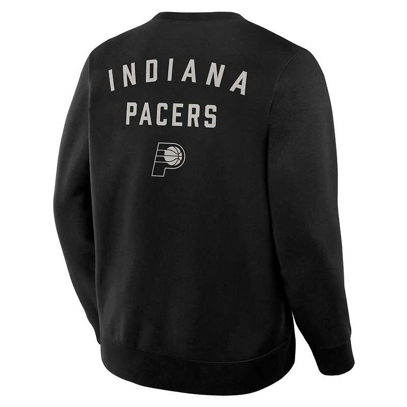 Men's Fanatics Black Indiana Pacers Crossover Collection Defensive Rotation Drill Premium Pullover Sweatshirt