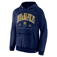 Sweat à capuche raglan pour hommes Fanatics Heather Navy Indiana Pacers Foul Trouble Snow Wash