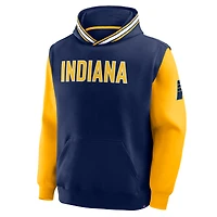 Sweat à capuche Fanatics bleu marine/or pour homme Indiana Pacers Half Court Shot Clock Fastbreak