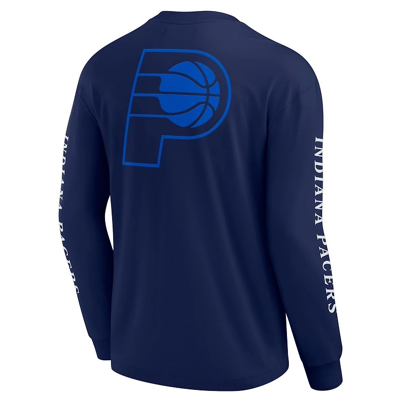 T-shirt à manches longues Fanatics pour homme, bleu marine, Indiana Pacers Elements Strive