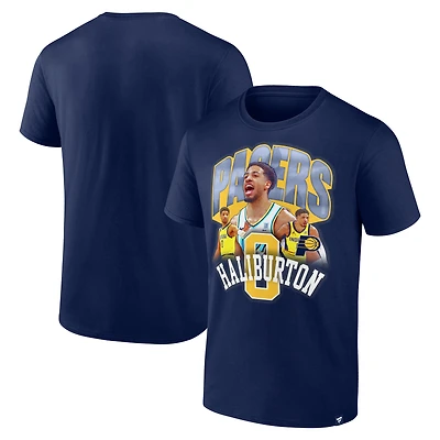 T-shirt Fanatics Tyrese Haliburton bleu marine pour homme, Notorious 4.0, Indiana Pacers