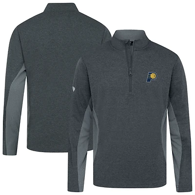 Men's Levelwear Heather Black Indiana Pacers Waffle Insignia 2.0 Quarter-Zip Top