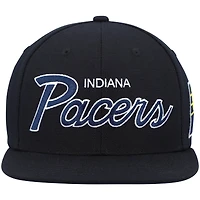 Casquette snapback Mitchell & Ness Hardwood Classics Script 2.0 noire pour homme, Indiana Pacers