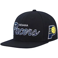 Casquette snapback Mitchell & Ness Hardwood Classics Script 2.0 noire pour homme, Indiana Pacers
