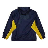 Men's Mitchell & Ness Navy Indiana Pacers Playmaker Full-Zip Hooded Windbreaker Jacket