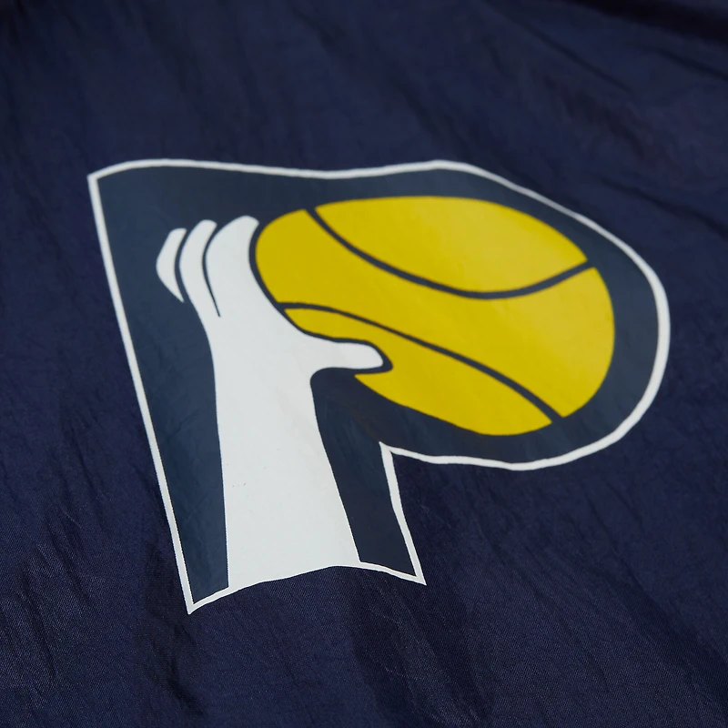 Men's Mitchell & Ness Navy Indiana Pacers Playmaker Full-Zip Hooded Windbreaker Jacket