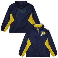 Men's Mitchell & Ness Navy Indiana Pacers Playmaker Full-Zip Windbreaker Jacket
