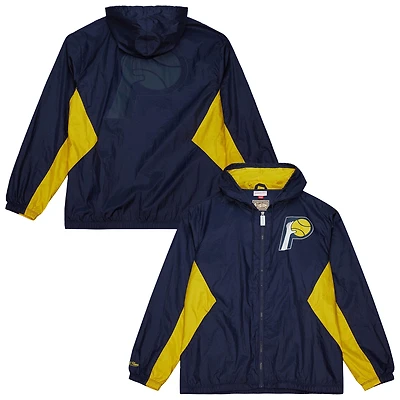 Men's Mitchell & Ness Navy Indiana Pacers Playmaker Full-Zip Windbreaker Jacket