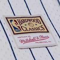 Maillot de baseball Mitchell & Ness blanc pour homme, Indiana Pacers, entraîneur-chef, à rayures et boutons, en maille.