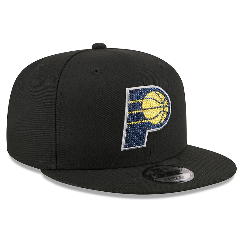 Casquette snapback New Era noire pour homme Indiana Pacers 2026 NBA Draft Crystal 9FIFTY