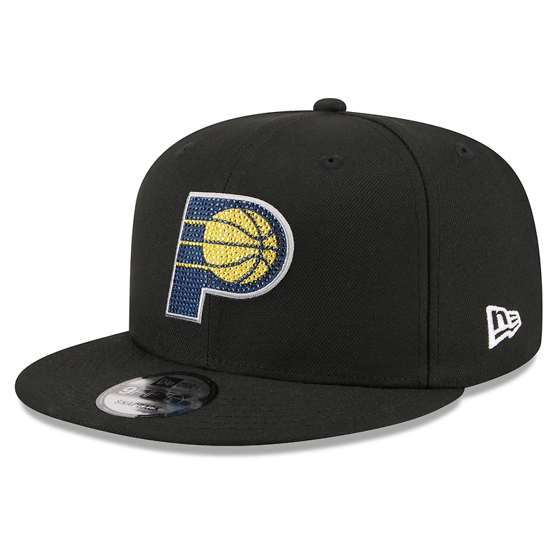 Casquette snapback New Era noire pour homme Indiana Pacers 2026 NBA Draft Crystal 9FIFTY