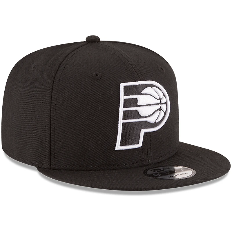 Casquette ajustable Snapback 9FIFTY avec logo noir et blanc Indiana Pacers New Era pour homme
