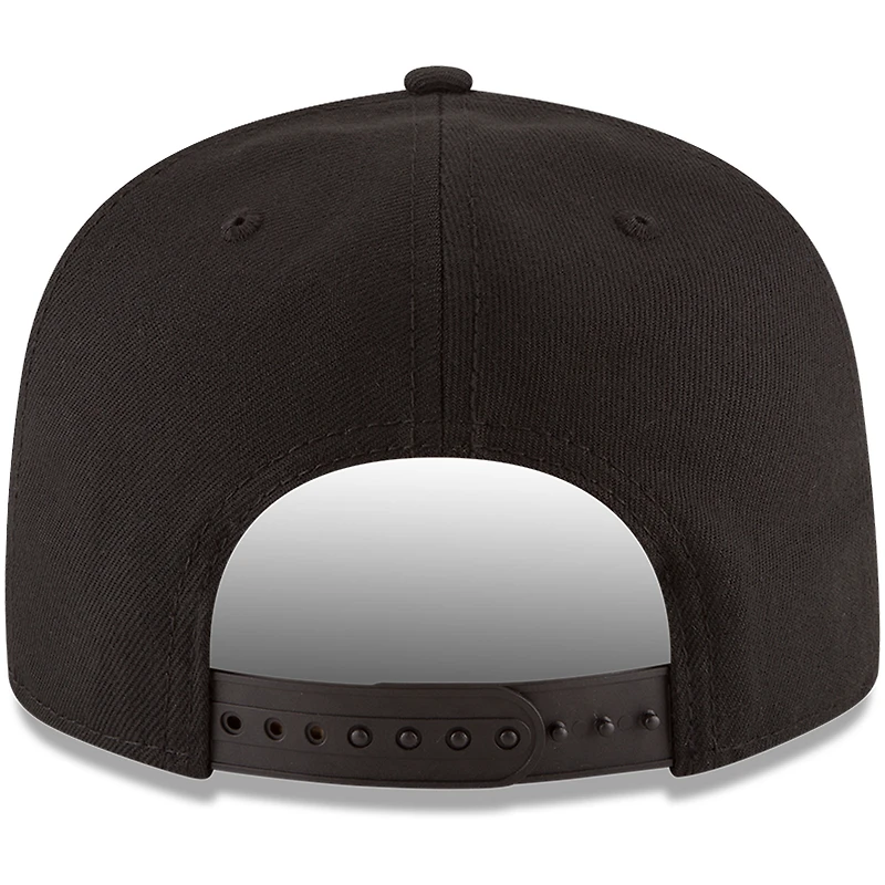 Men's New Era Black Indiana Pacers Black & White Logo 9FIFTY Adjustable Snapback Hat