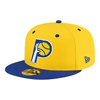 Men's New Era  Gold/Royal Indiana Pacers 80s Throwback 59FIFTY Fitted Hat