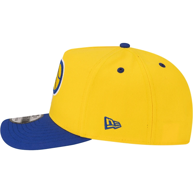 Men's New Era  Gold/Royal Indiana Pacers 80s Throwback A-Frame 9FIFTY Snapback Hat