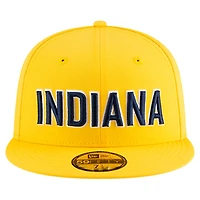 Men's New Era  Gold Indiana Pacers Statement Edition Jersey Hook 59Fifty Fitted Hat
