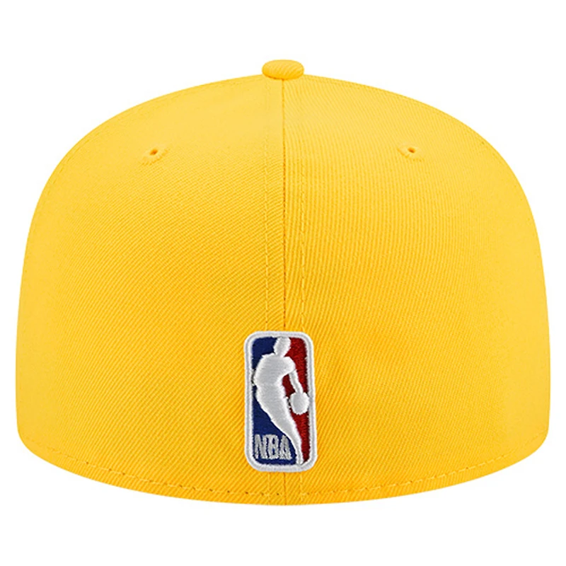 Men's New Era  Gold Indiana Pacers Statement Edition Jersey Hook 59Fifty Fitted Hat